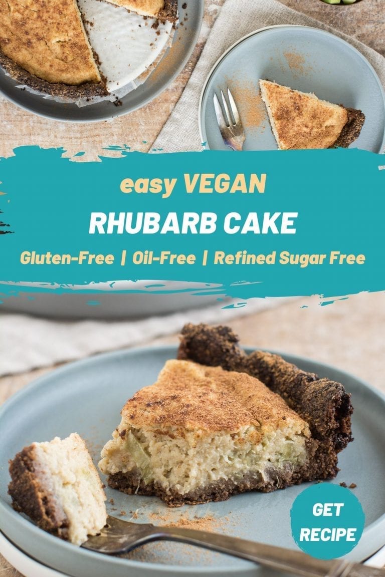 Rhubarb Cake [Vegan, GlutenFree, SugarFree, OilFree]