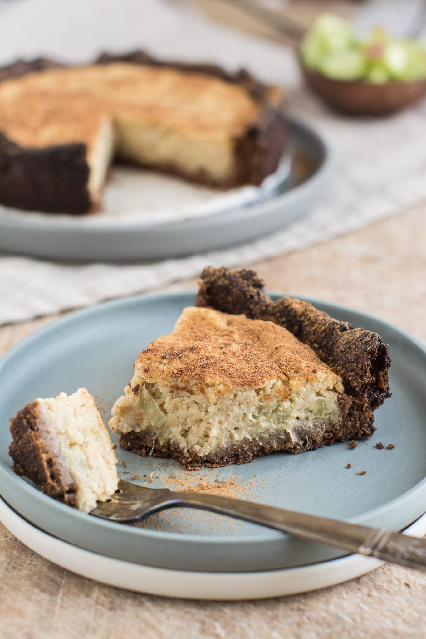 This easy gluten-free vegan rhubarb cake has only 10 ingredients and doesn’t require advanced baking skills. The dairy free filling is creamy and moist perfectly combining the sweetness of the batter and sourness of rhubarb.