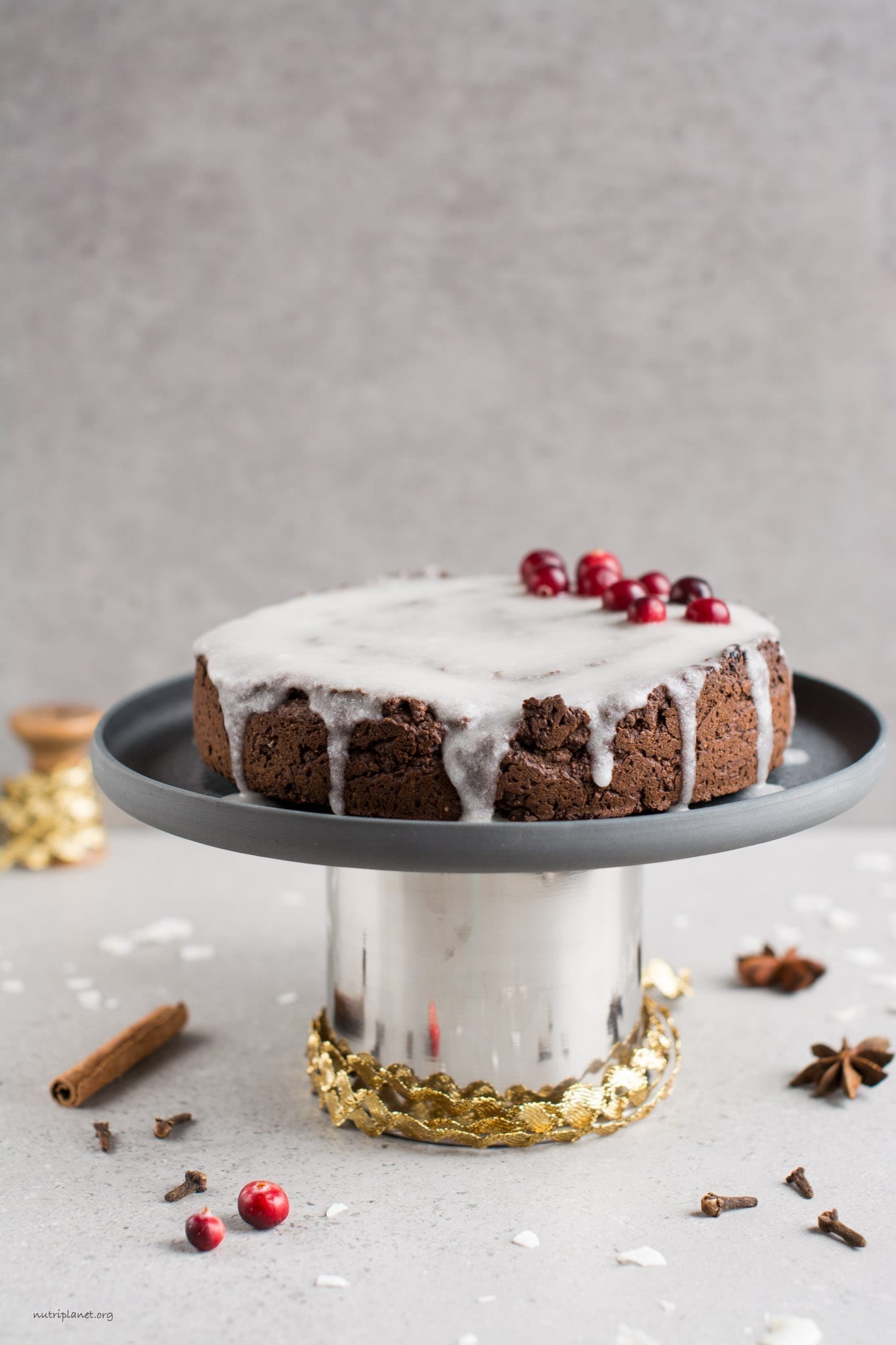 Gluten-Free Vegan Gingerbread Cake with Royal Icing