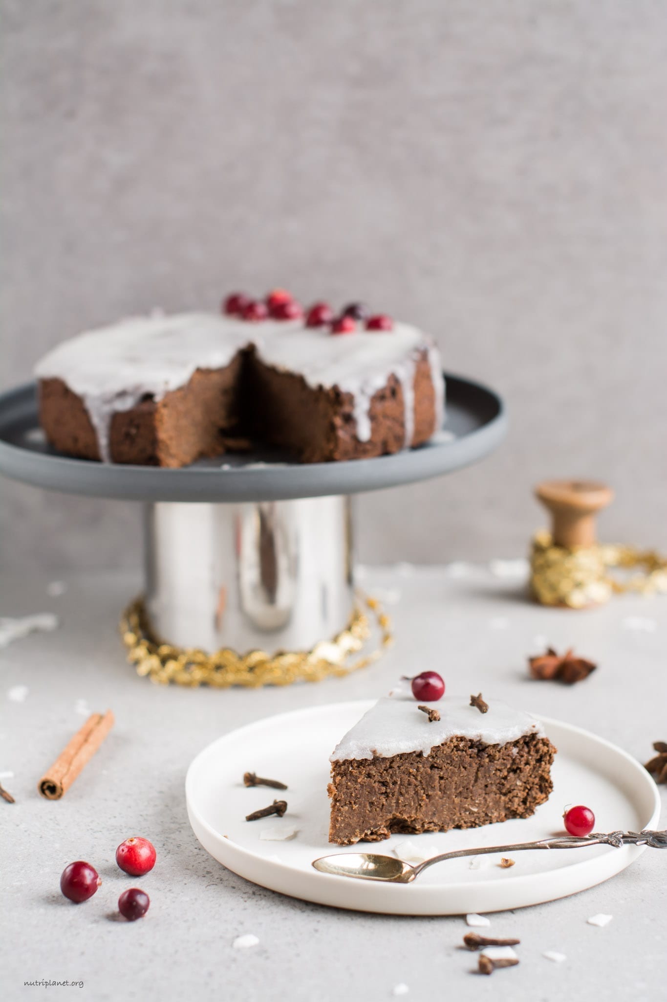 Gluten-Free Vegan Gingerbread Cake with Royal Icing