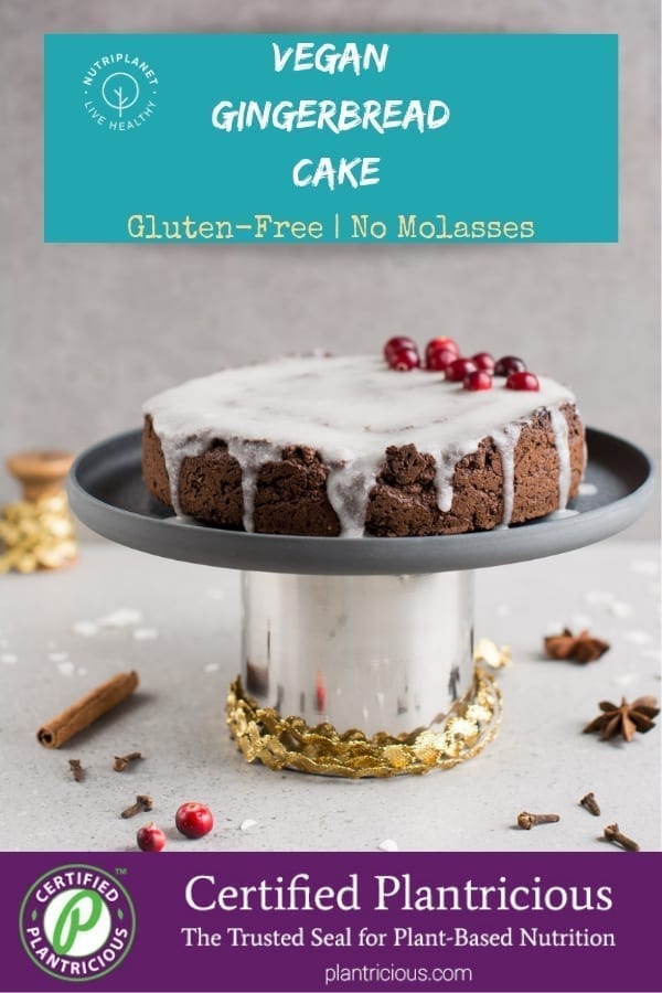 Gluten-Free Vegan Gingerbread Cake with Royal Icing