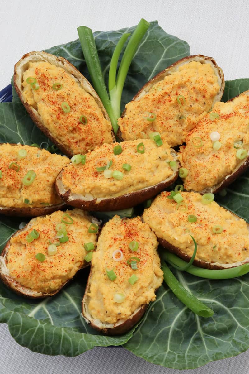 Vegan Christmas Dinner: Twice Baked Potatoes