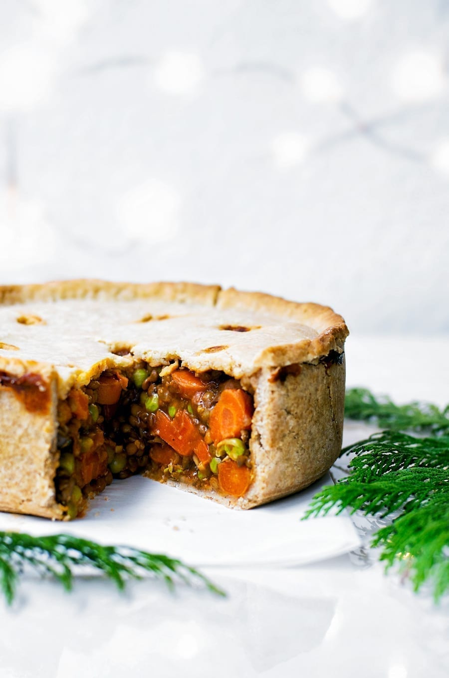 Vegan Christmas Dinner Lentil Mushroom Pie