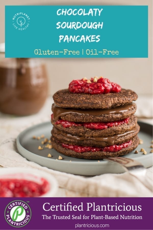 Chocolaty Vegan Gluten-Free Pancakes with Buckwheat Sourdough