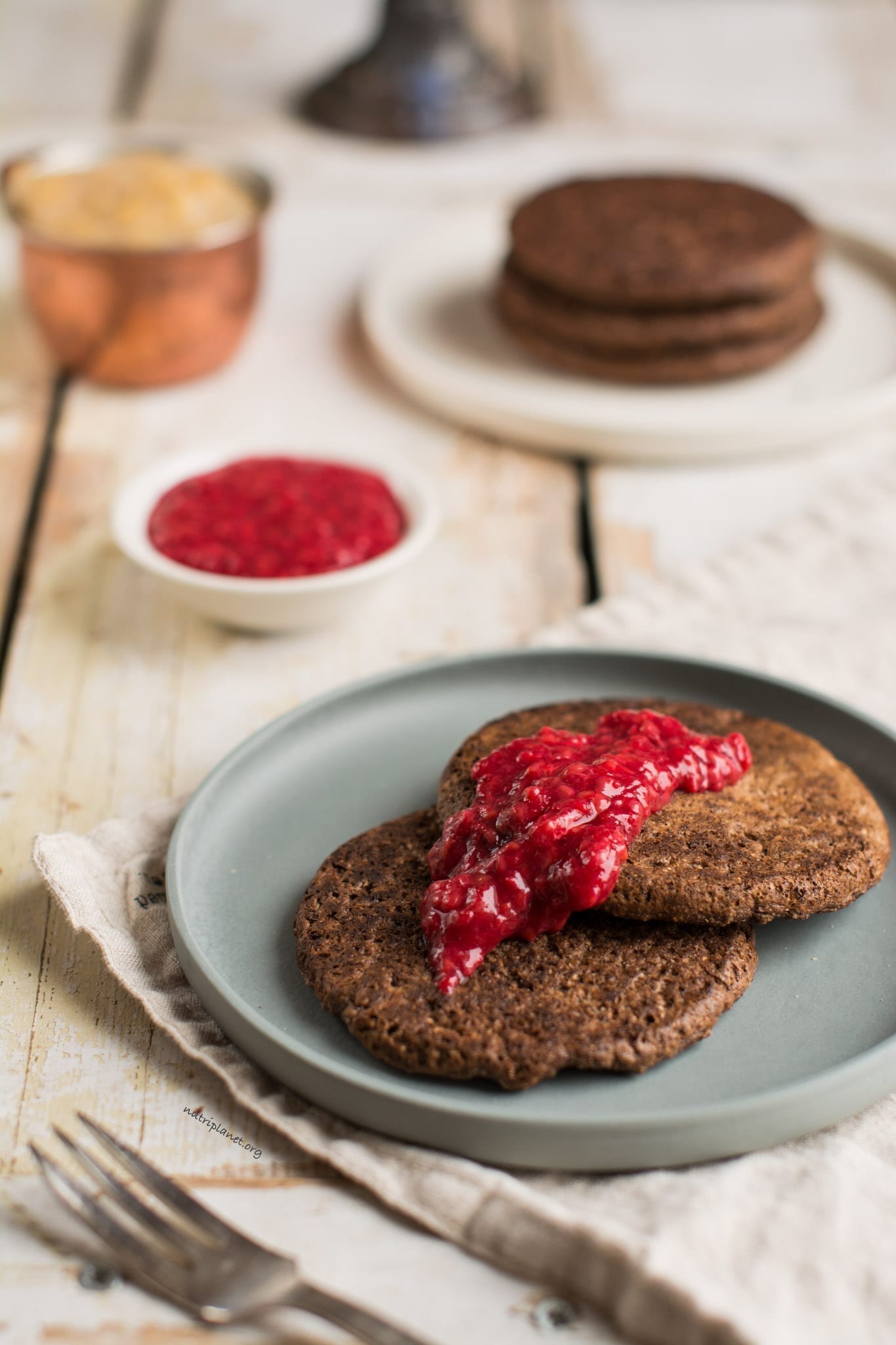 Chocolaty Vegan Gluten-Free Pancakes with Buckwheat Sourdough