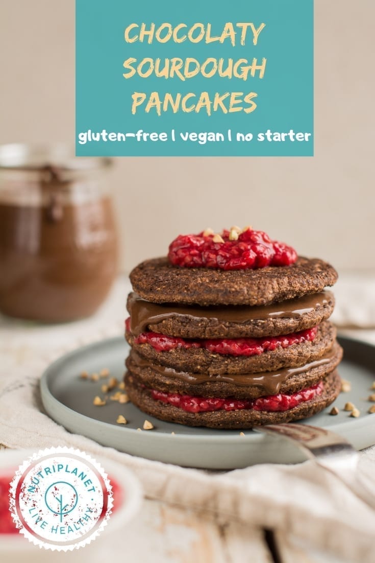 Chocolaty Vegan Gluten-Free Pancakes with Buckwheat Sourdough
