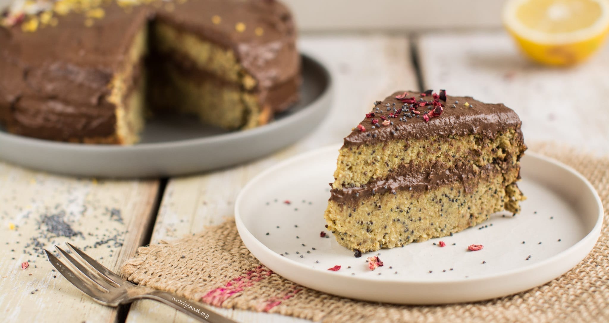 Vegan Lemon Cake with Poppy Seeds