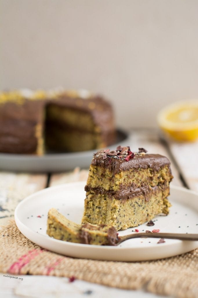 Vegan Lemon Cake with Poppy Seeds