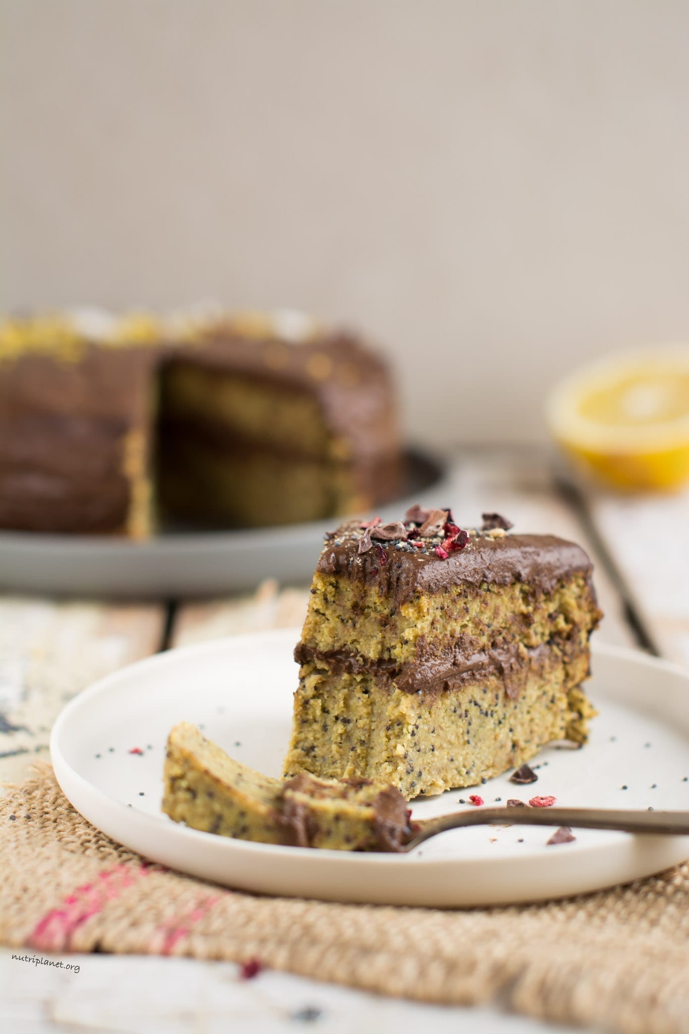 Vegan Lemon Cake with Poppy Seeds