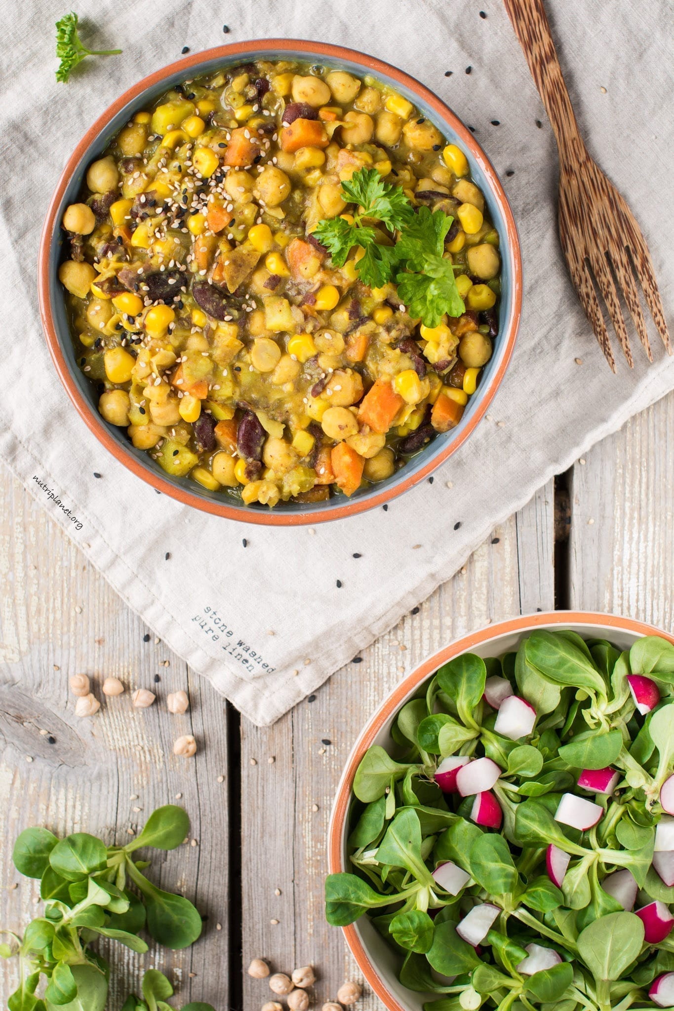 Hearty Vegan Curry with Chickpeas, Beans and Potato