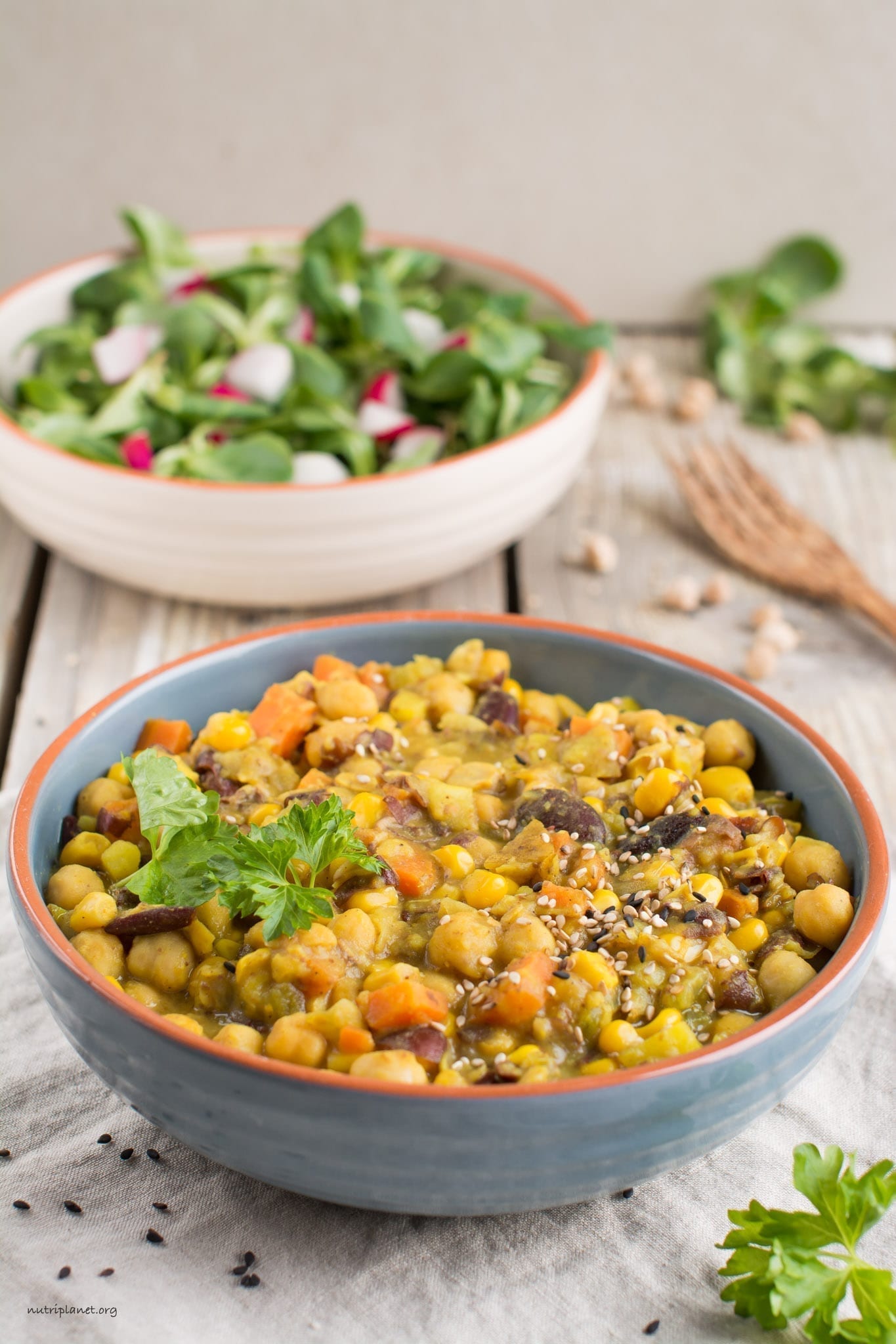 Hearty Vegan Curry with Chickpeas, Beans and Potato