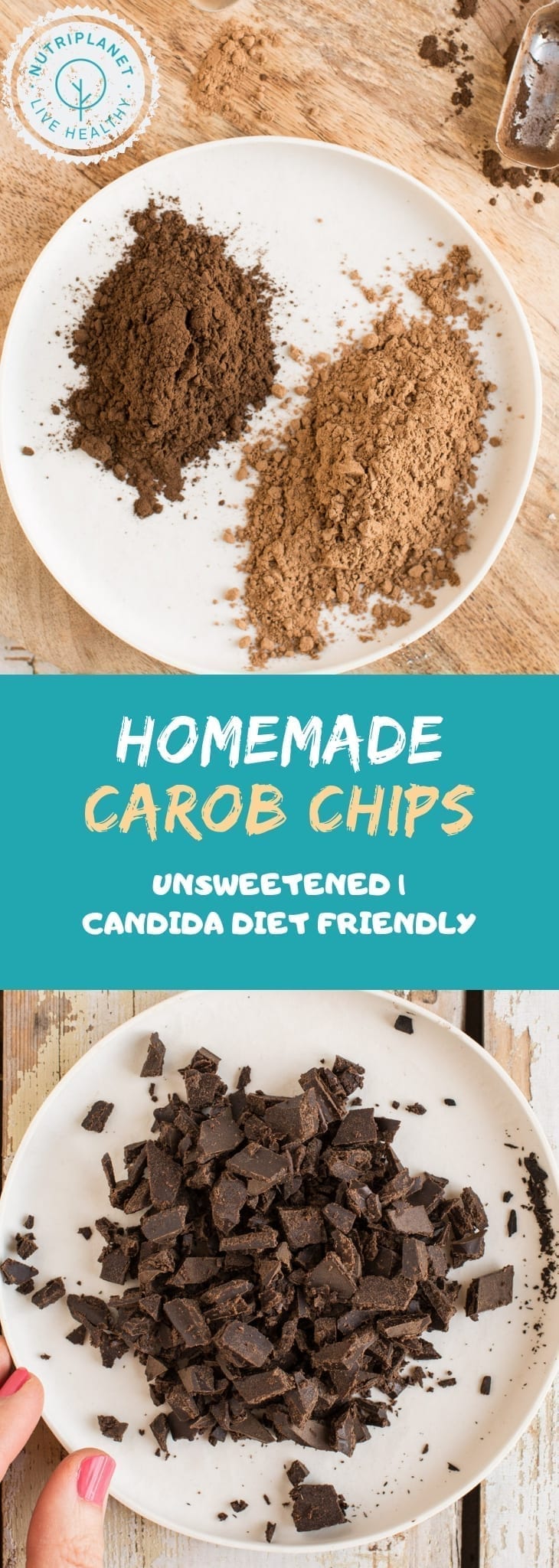 Homemade Unsweetened Carob Chips without Palm Oil