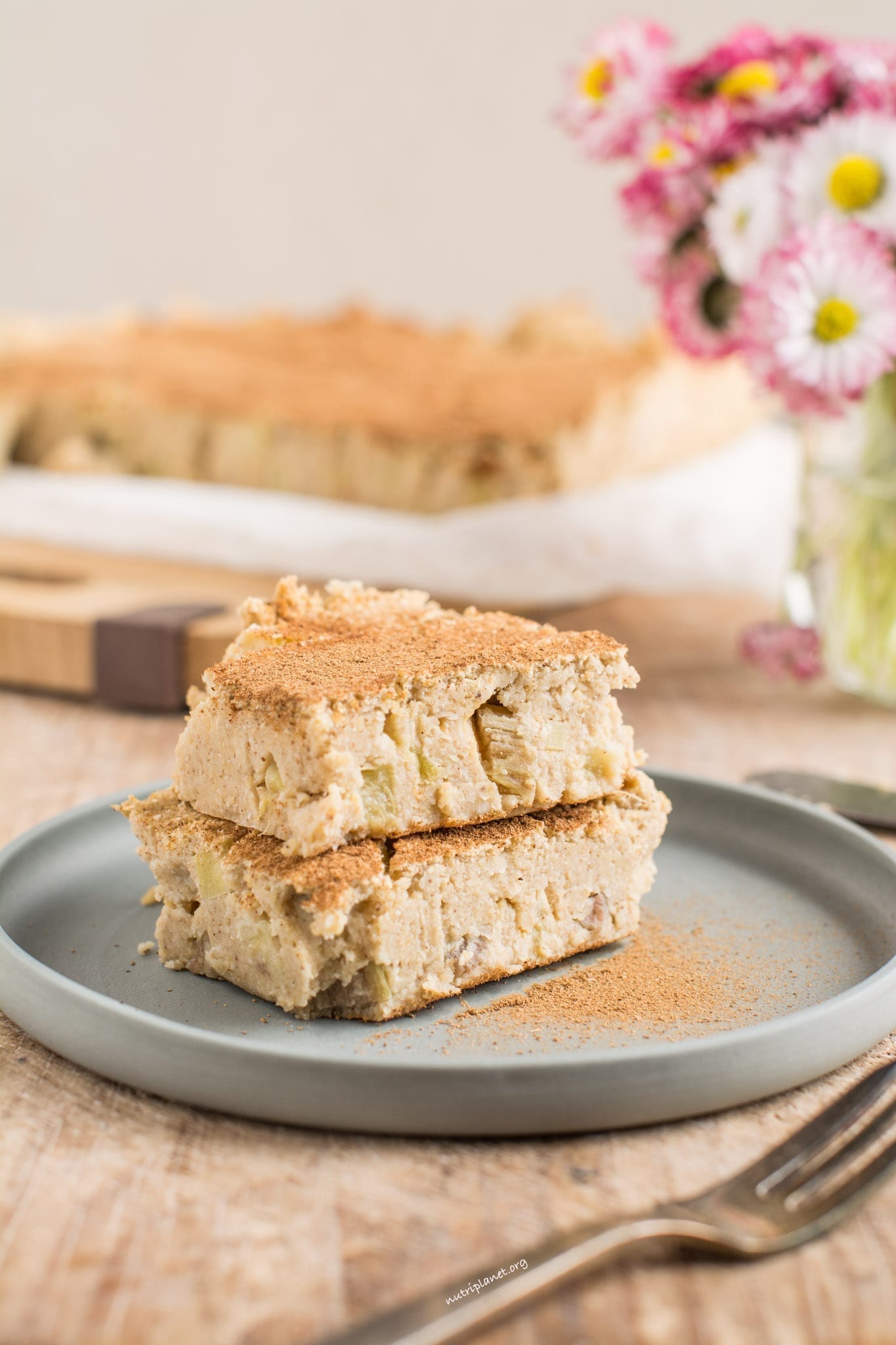 Vegan Rhubarb Custard Cake