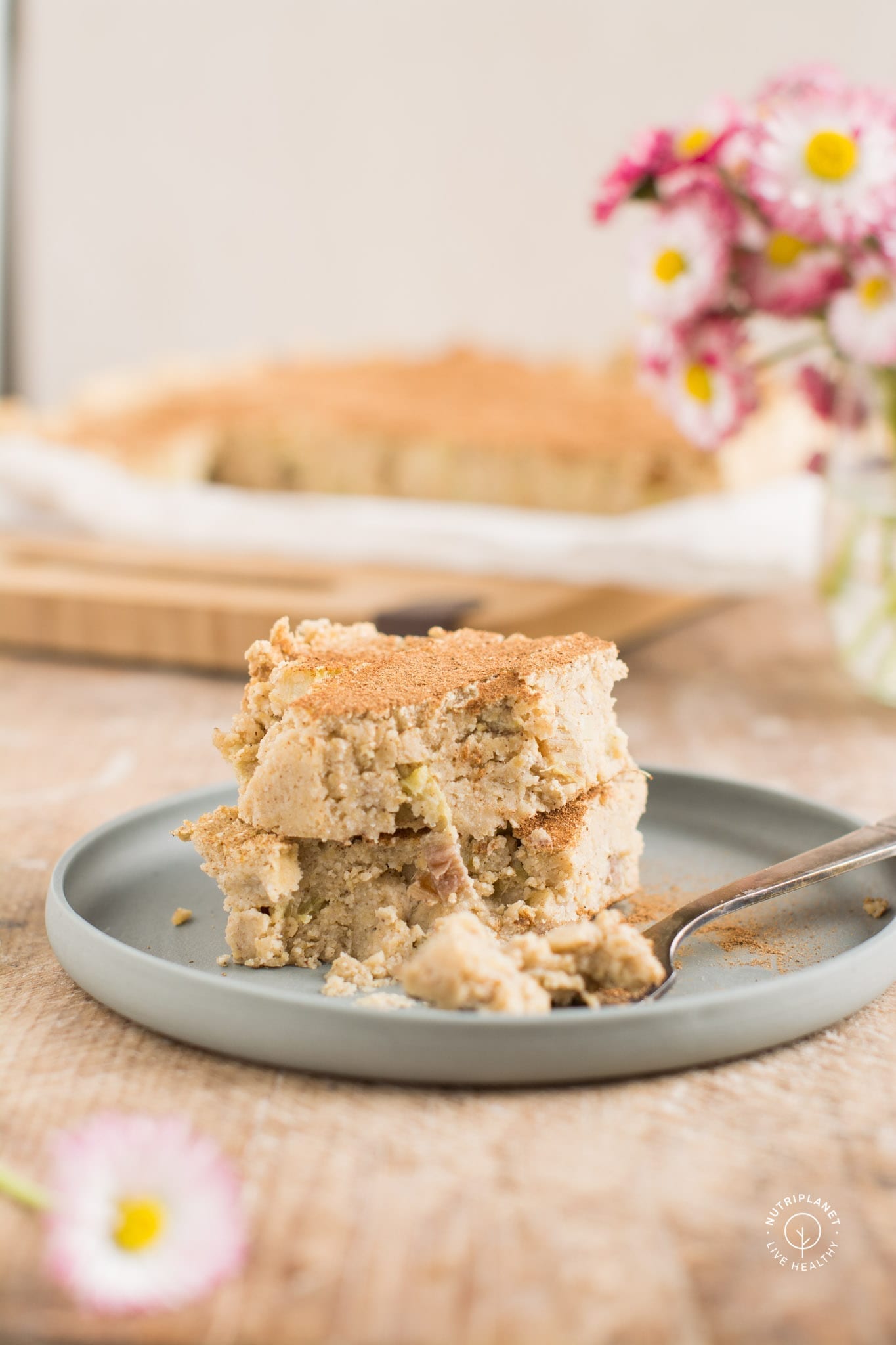 Vegan Rhubarb Custard Cake