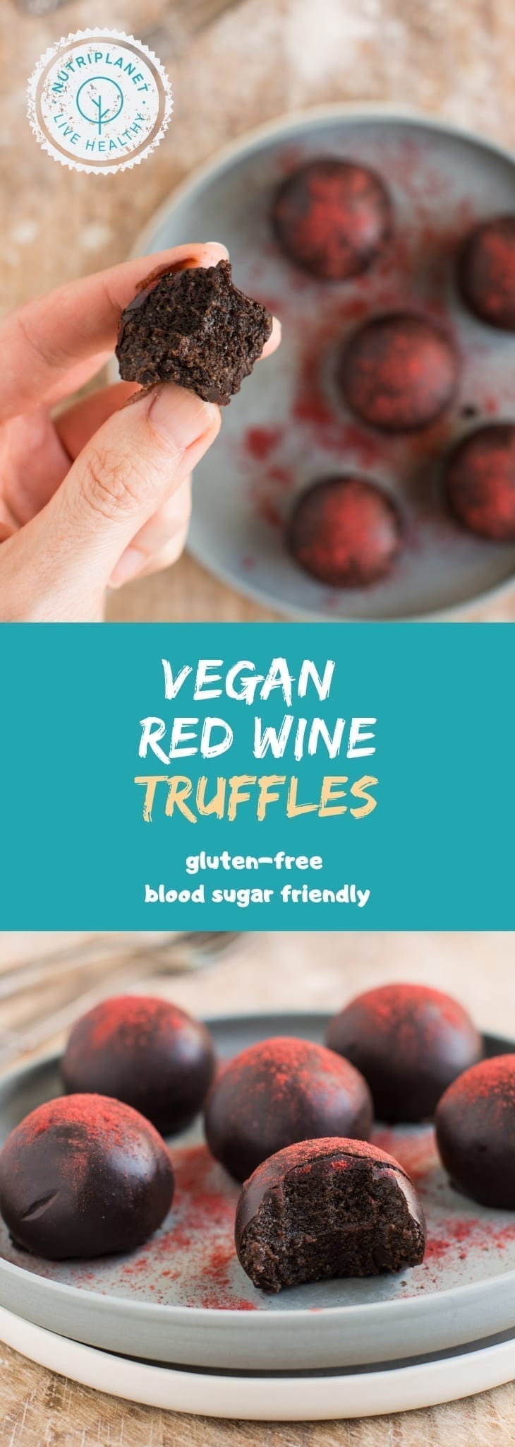 Vegan Chocolate Truffles with Red Wine