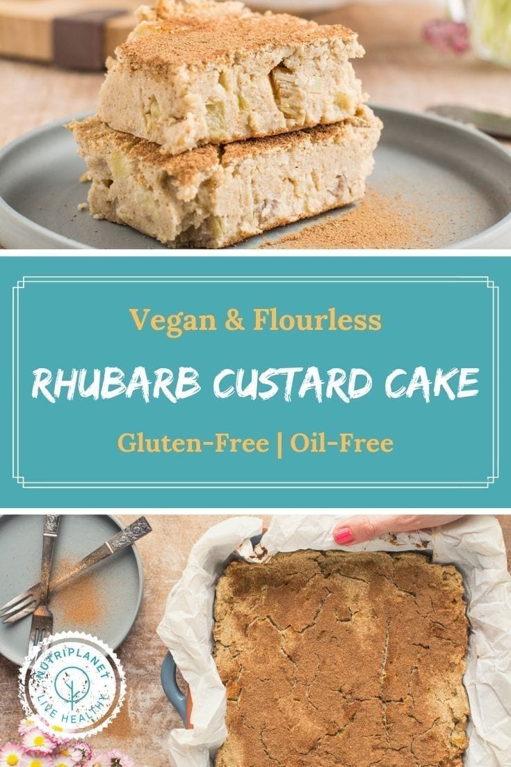 Vegan Rhubarb Custard Cake