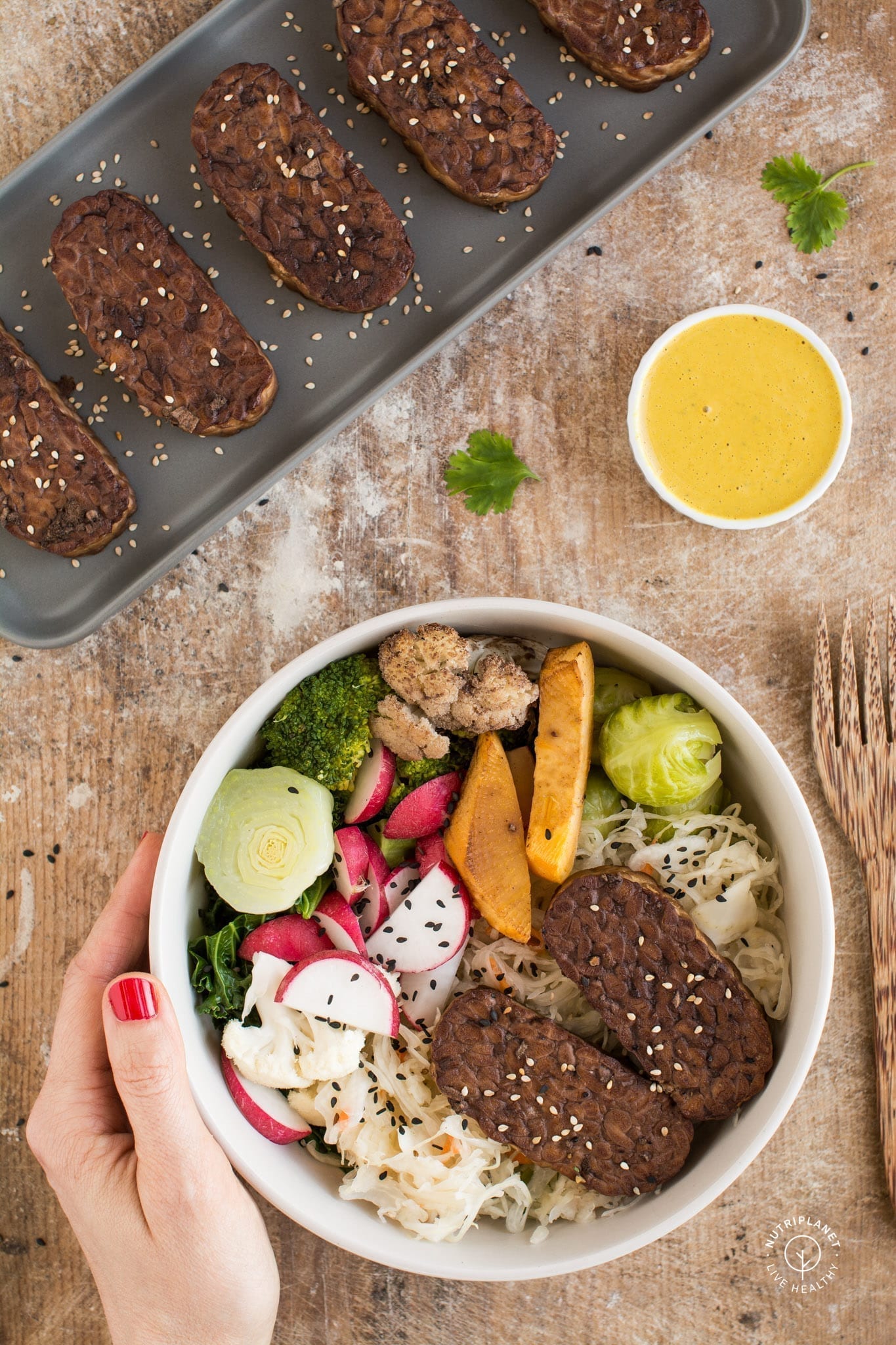 Baked Tempeh in Red Wine Marinade