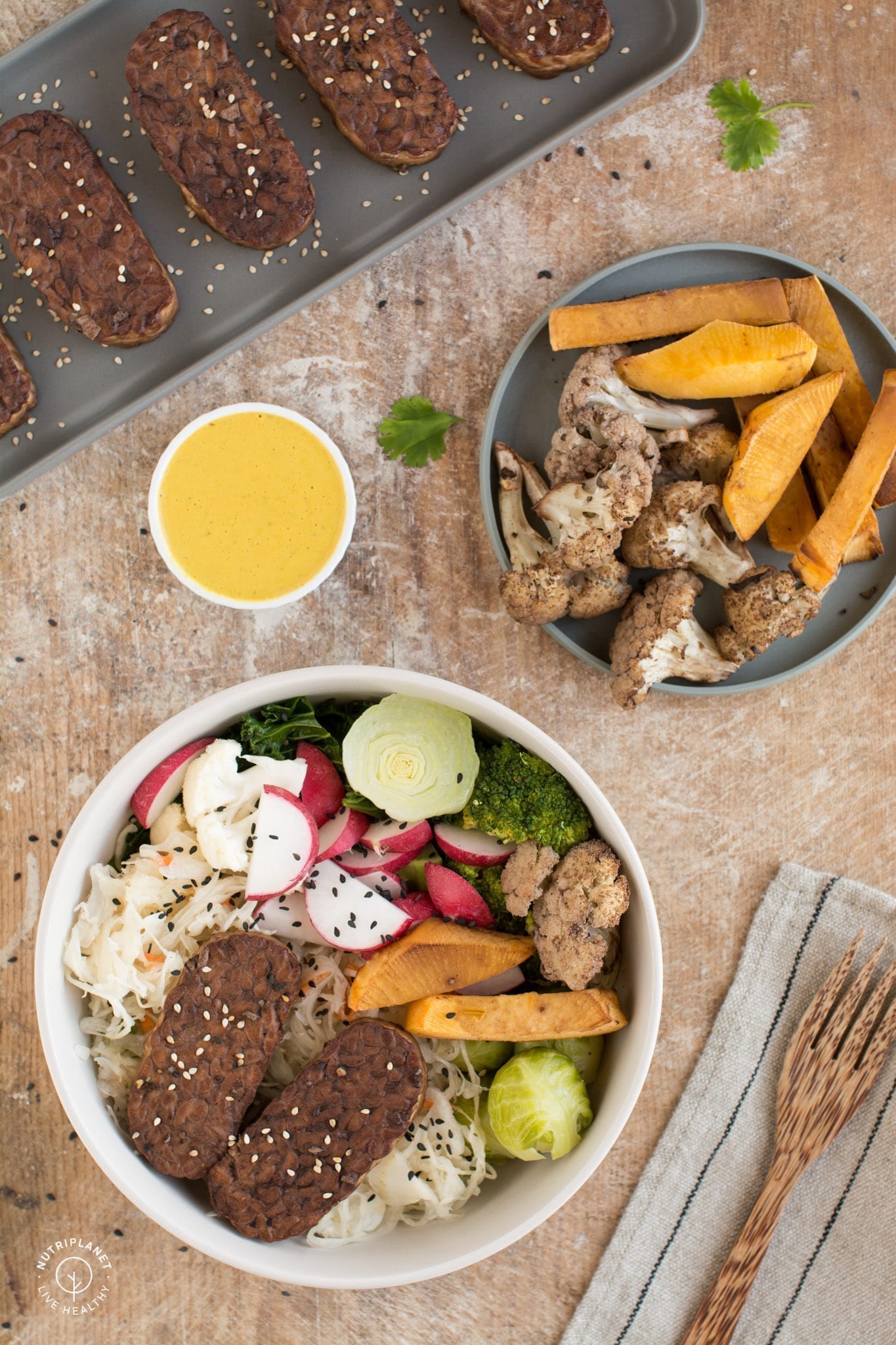 Baked Tempeh in Red Wine Marinade