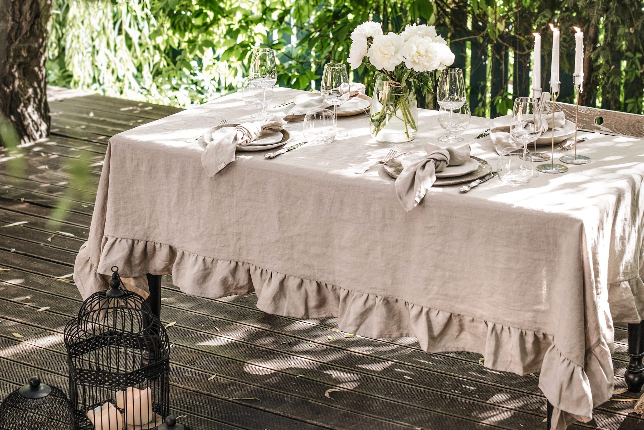 Natural Linen Tablecloth and Napkins