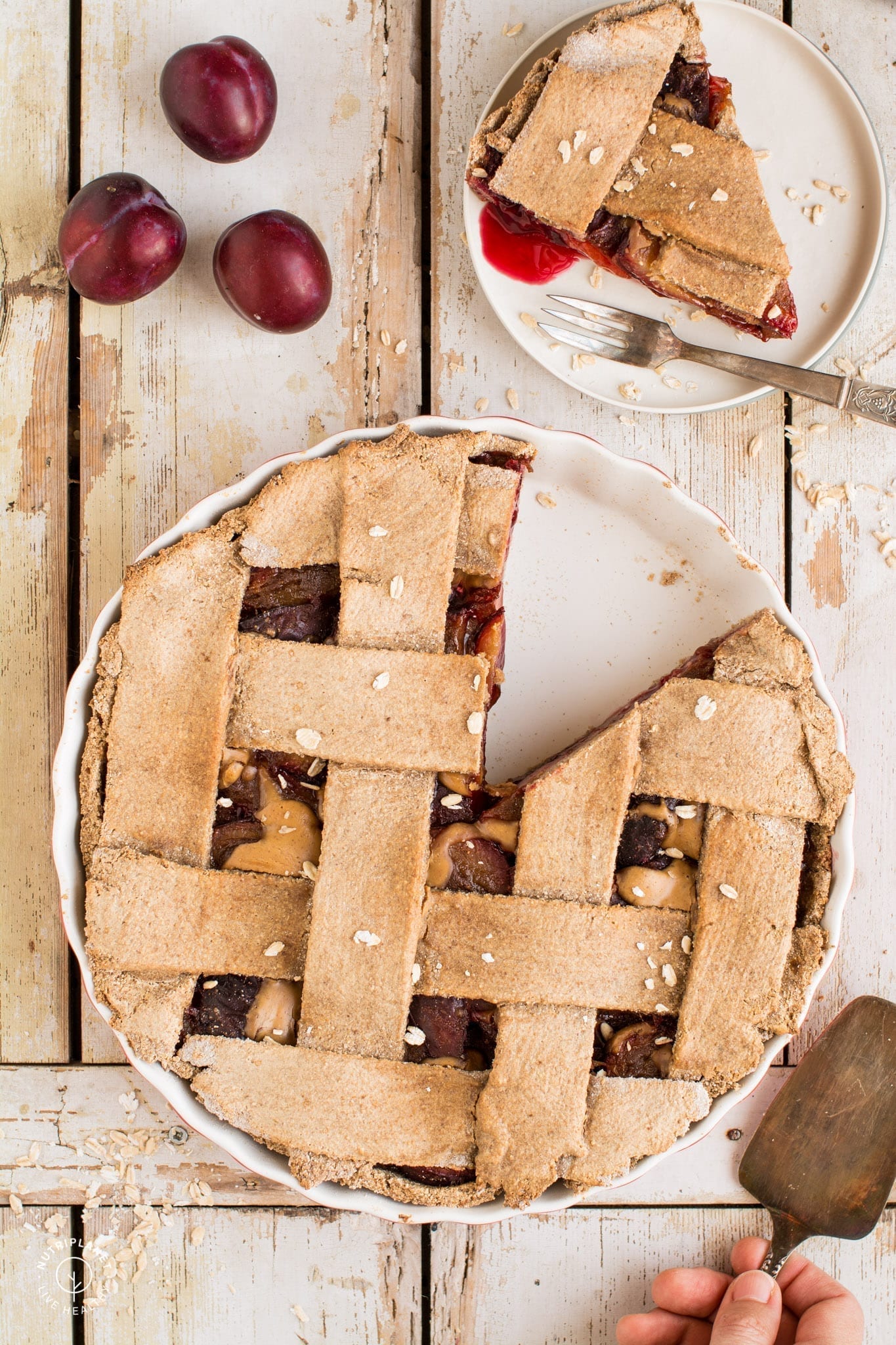 This gluten-free vegan plum pie will fill your kitchen with heavenly flavours.