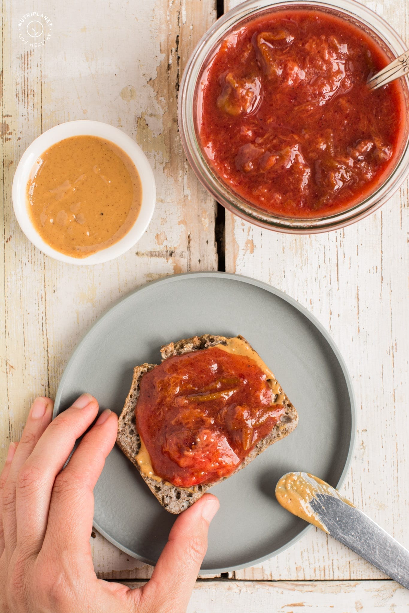 Spiced low-sugar plum jam for canning that will make a perfect spread for toast or topping for porridges, pancakes and waffles.