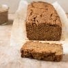Perfectly moist vegan gluten-free pumpkin bread recipe that uses neither oils nor refined sugar.