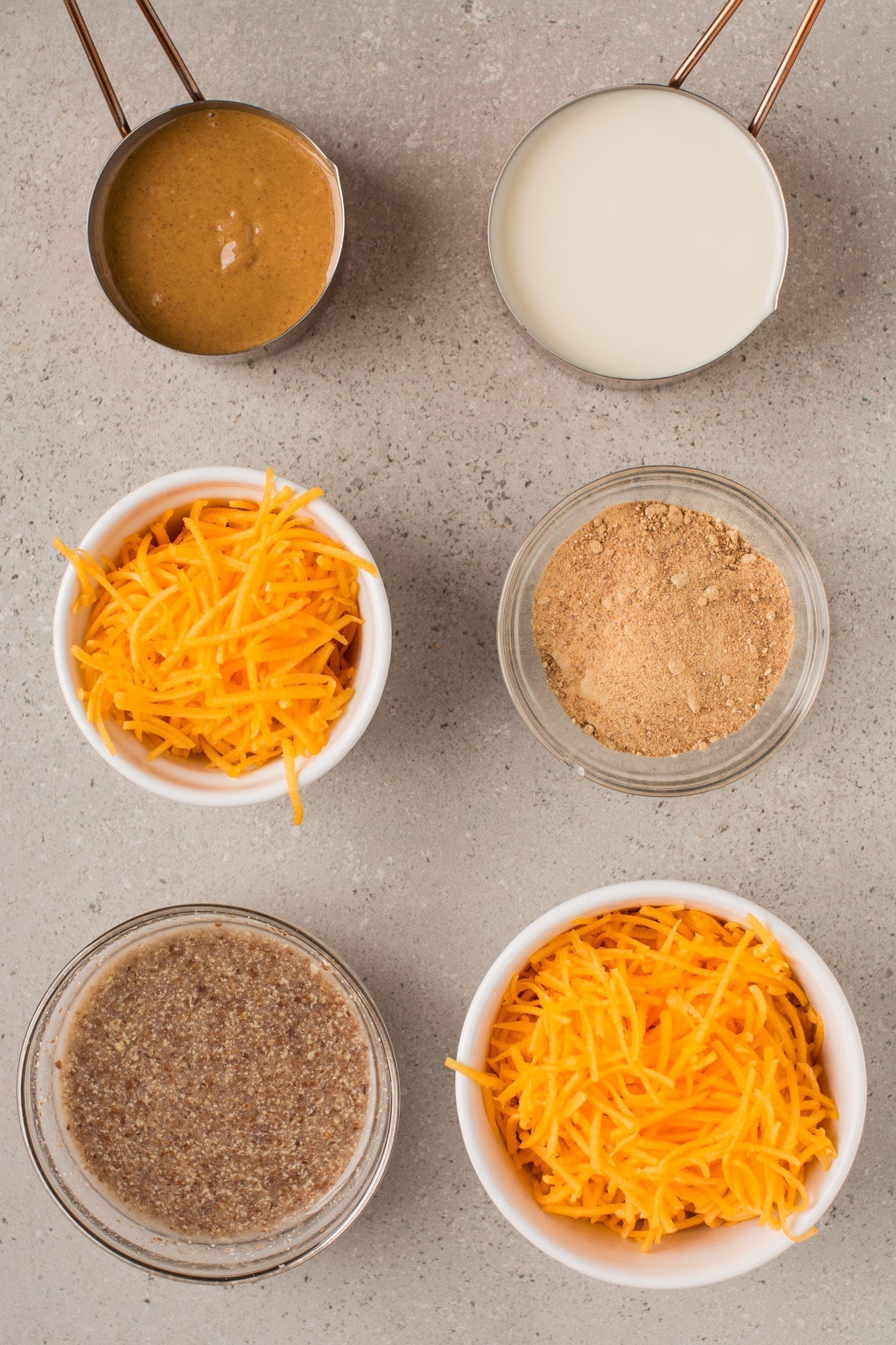 Wet ingredients of gluten free pumpkin bread