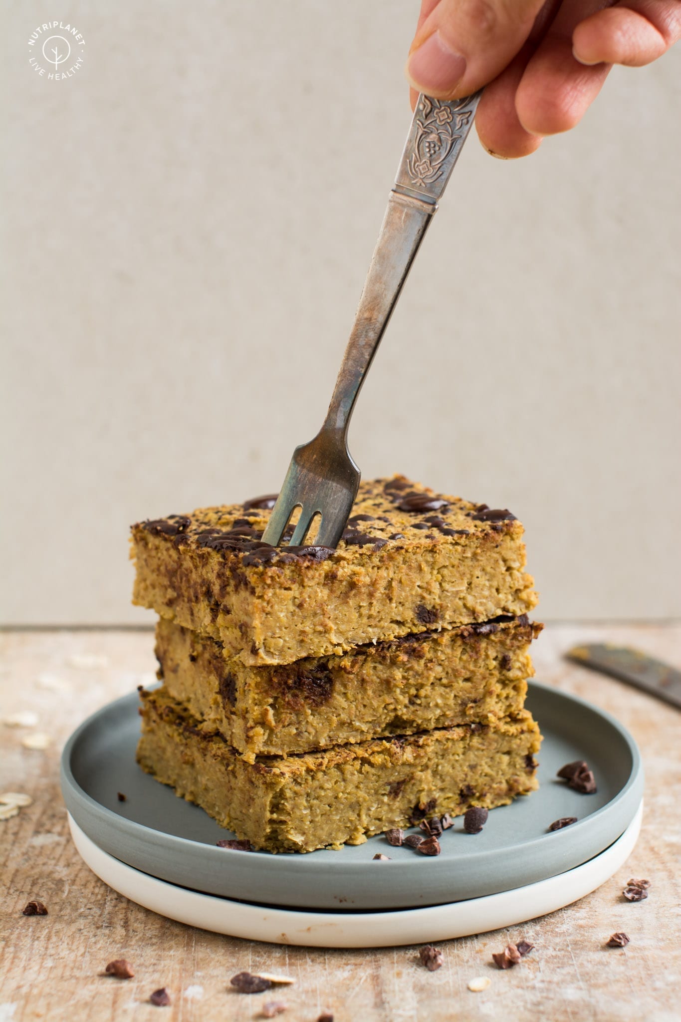 Vegan Blondies with Pumpkin, gluten-free, oil-free and refined sugar free