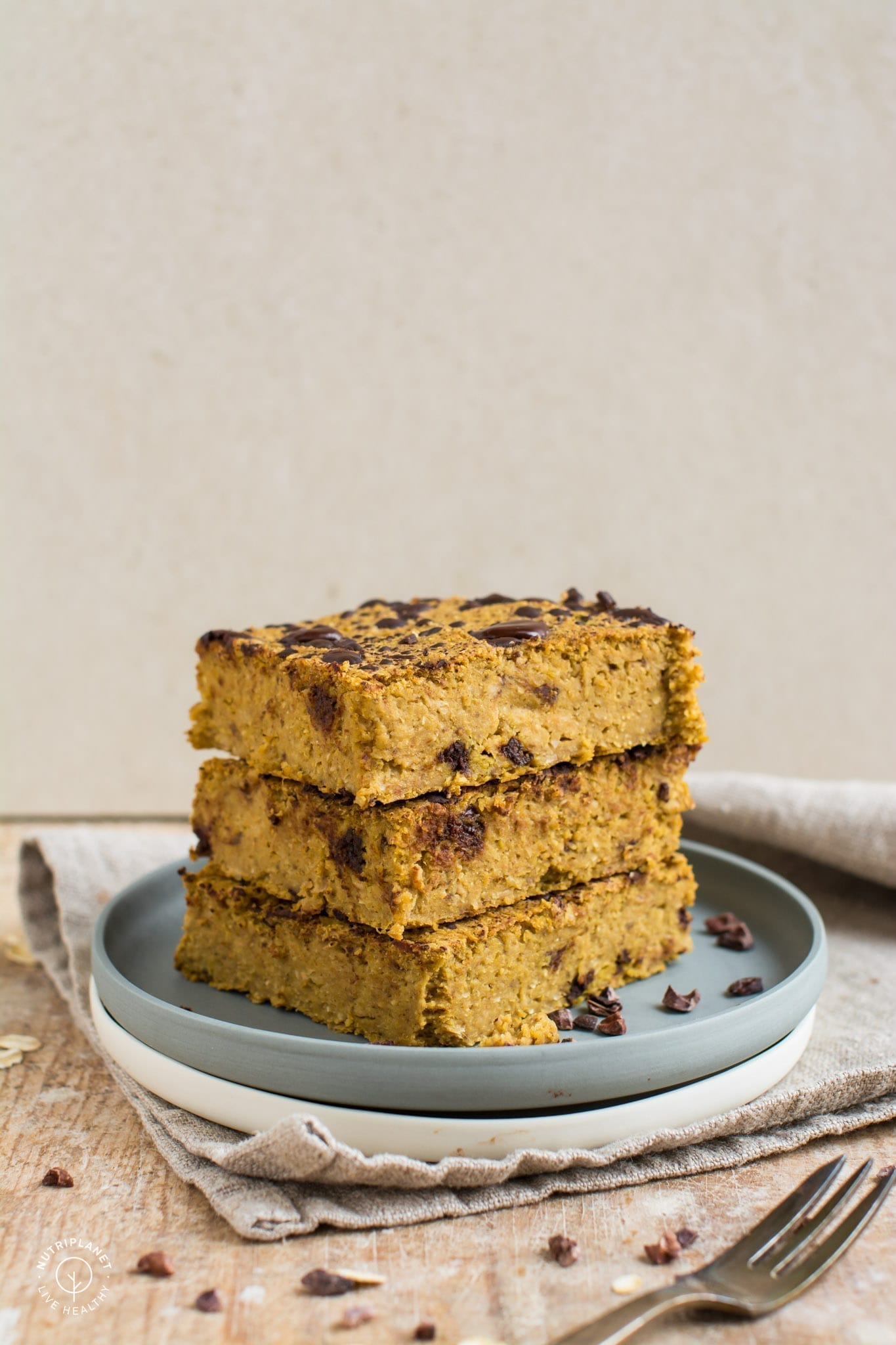 Vegan Blondies with Pumpkin, gluten-free, oil-free and refined sugar free