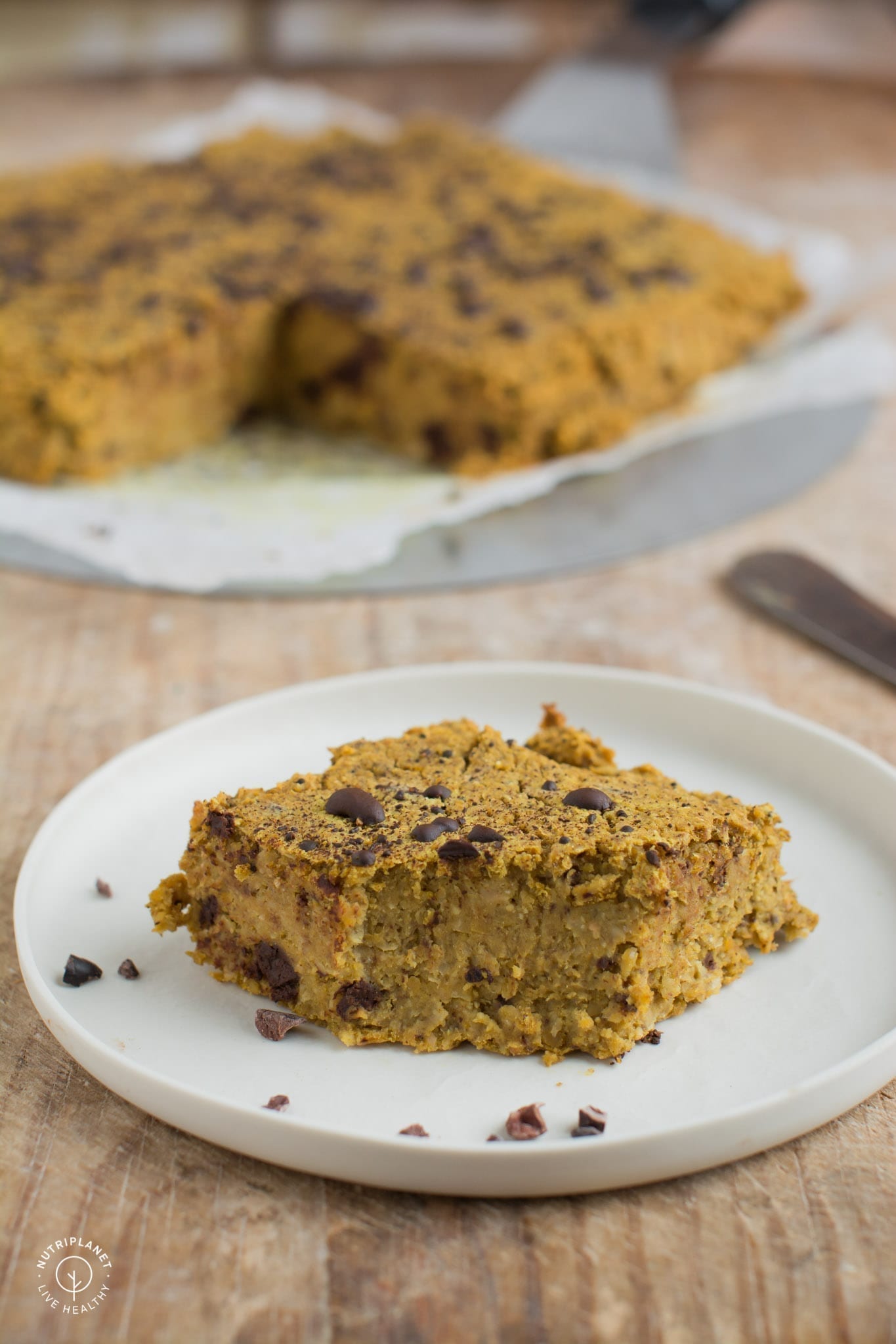 Vegan Blondies with Pumpkin, gluten-free, oil-free and refined sugar free