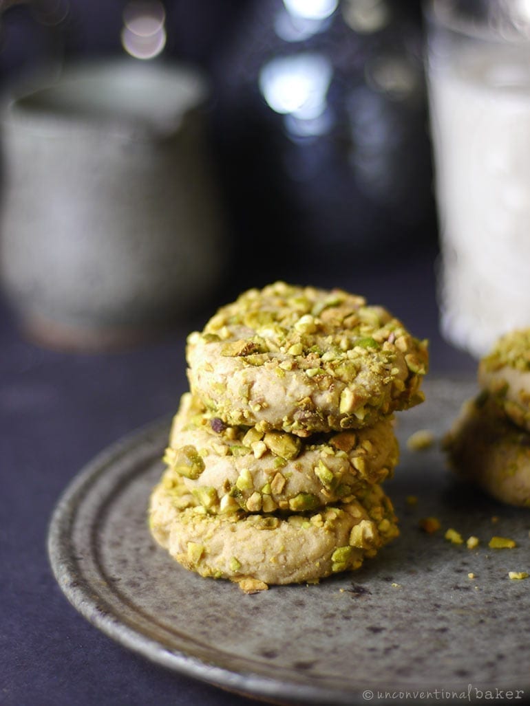 Gluten-free vegan pistachio cookies