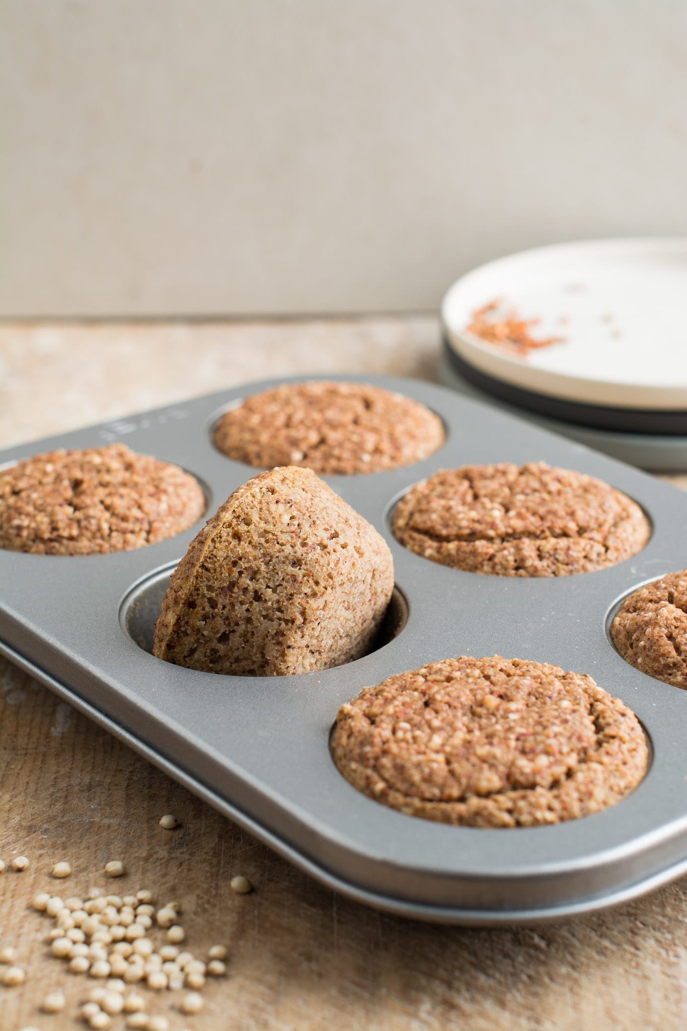 Savoury vegan sorghum muffins that make a perfect healthy breakfast or snack requiring only 5 ingredients. 