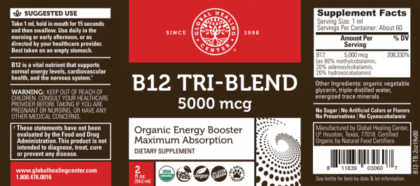 B12 Tri-Blend | Double Potency | 5000 mg | (1 fluid oz) - Image 2