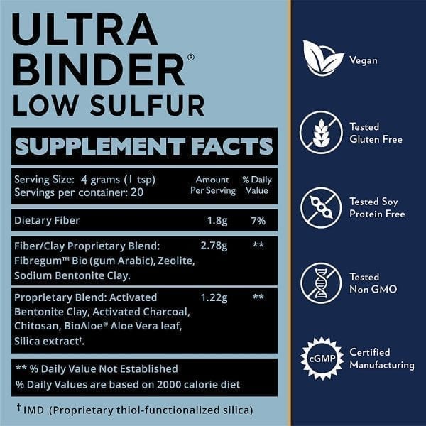 Ultra Binder Low Sulfur - with Activated Bentonite Clay + Charcoal - Image 3