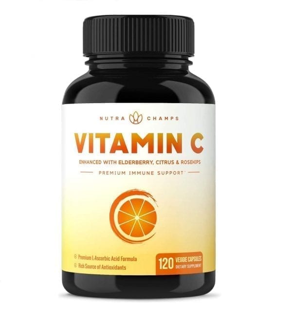 Premium Vitamin C 1000mg with Elderberry, Citrus Bioflavonoids & Rose Hips