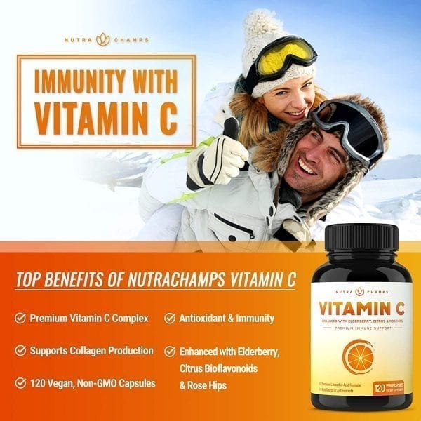 Premium Vitamin C 1000mg with Elderberry, Citrus Bioflavonoids & Rose Hips - Image 3