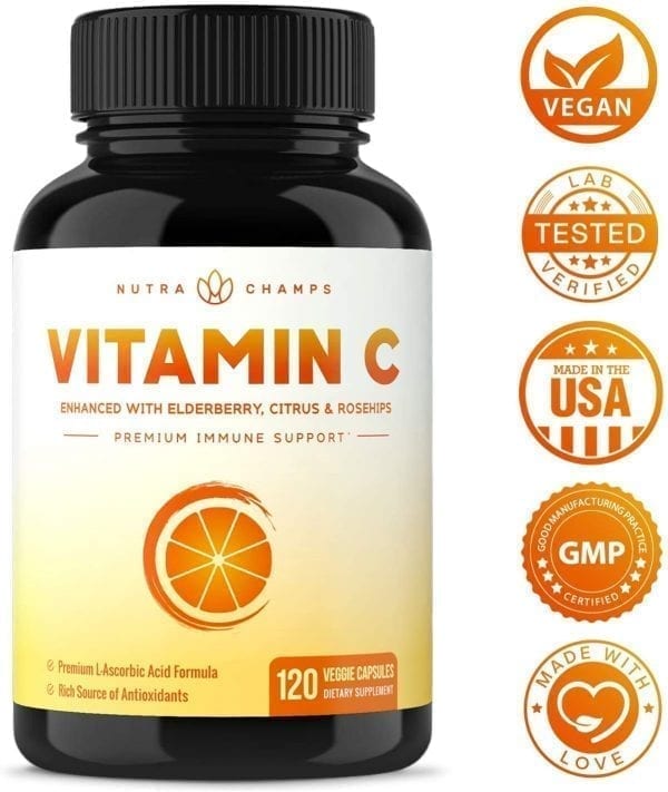 Premium Vitamin C 1000mg with Elderberry, Citrus Bioflavonoids & Rose Hips - Image 4