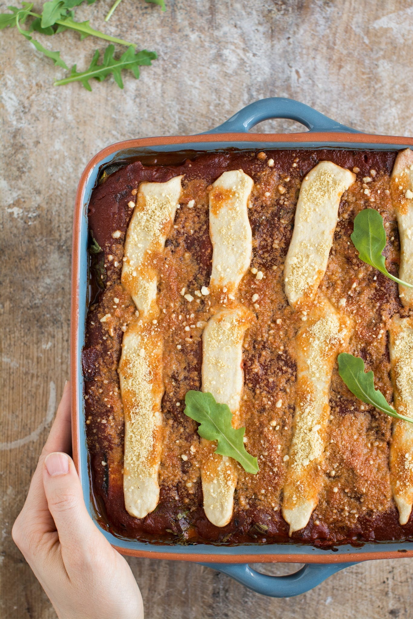 Vegan Zucchini Eggplant Mozzarella Casserole