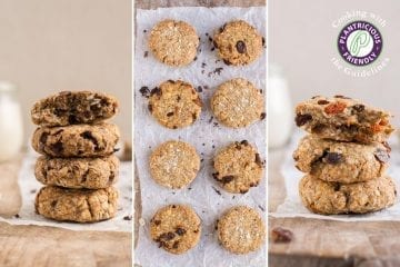 Super easy and delicious vegan oatmeal cookies that are soft and chewy using whole food plant-based ingredients.