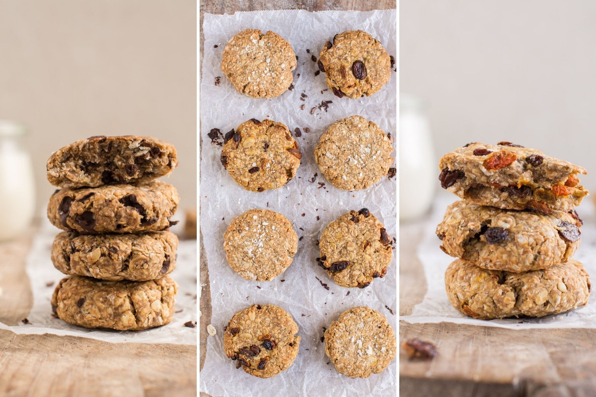 Super easy and delicious vegan oatmeal cookies that are soft and chewy using whole food plant-based ingredients.