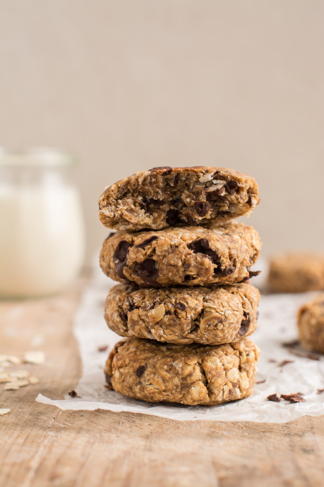 Super easy and delicious vegan oatmeal cookies that are soft and chewy using whole food plant-based ingredients.