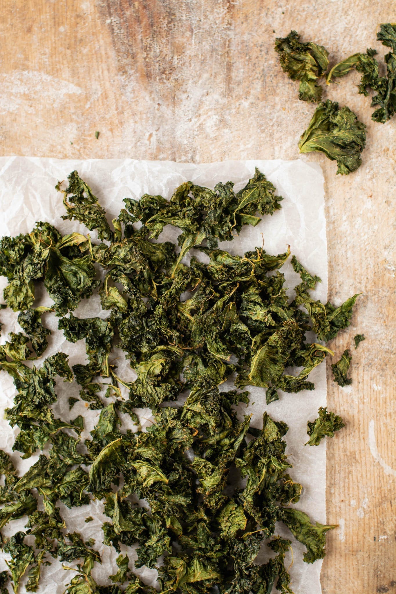 Try those delicious baked kale chips that are also oil-free. It’s a great recipe for a healthy snack instead of potato chips for when you crave something crispy and a bit salty.