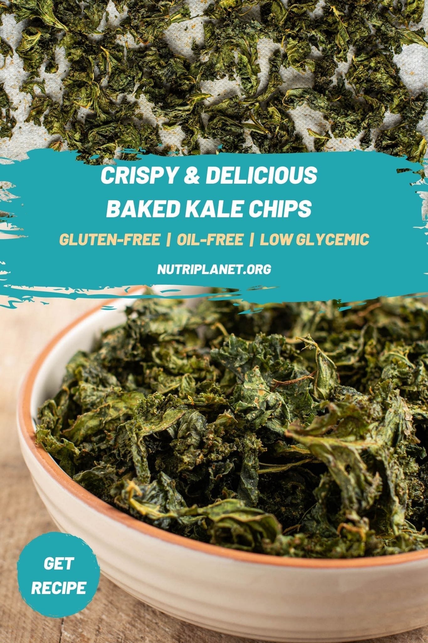 Try those delicious baked kale chips that are also oil-free. It’s a great recipe for a healthy snack instead of potato chips for when you crave something crispy and a bit salty.