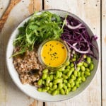 Well-balanced vegan breakfast Buddha bowl