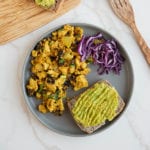 Tofu scramble with avocado toast