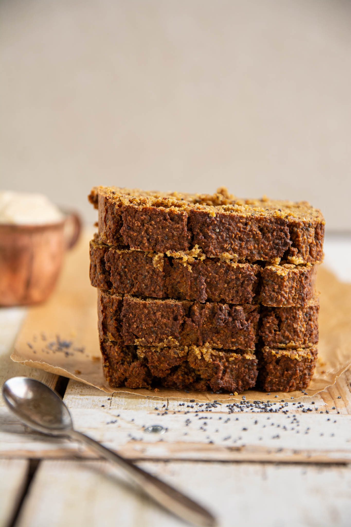 Learn how to make refined sugar free, oil-free and gluten-free vegan lemon pound cake with poppy seeds and vegan lemon custard cream. Suitable on Candida diet.