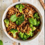 Learn how to make a low glycemic edamame pasta with marinara sauce and broccoli. Perfect blood sugar balancing and high-protein plant-based meal.