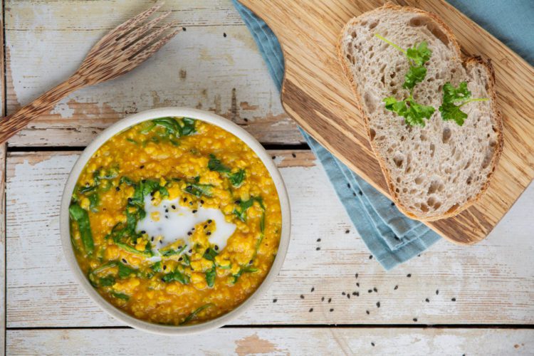 Learn how to make an easy red lentil and moong dal recipe with pumpkin and spinach. You’ll need simple plant-based ingredients and 30 minutes of your time.