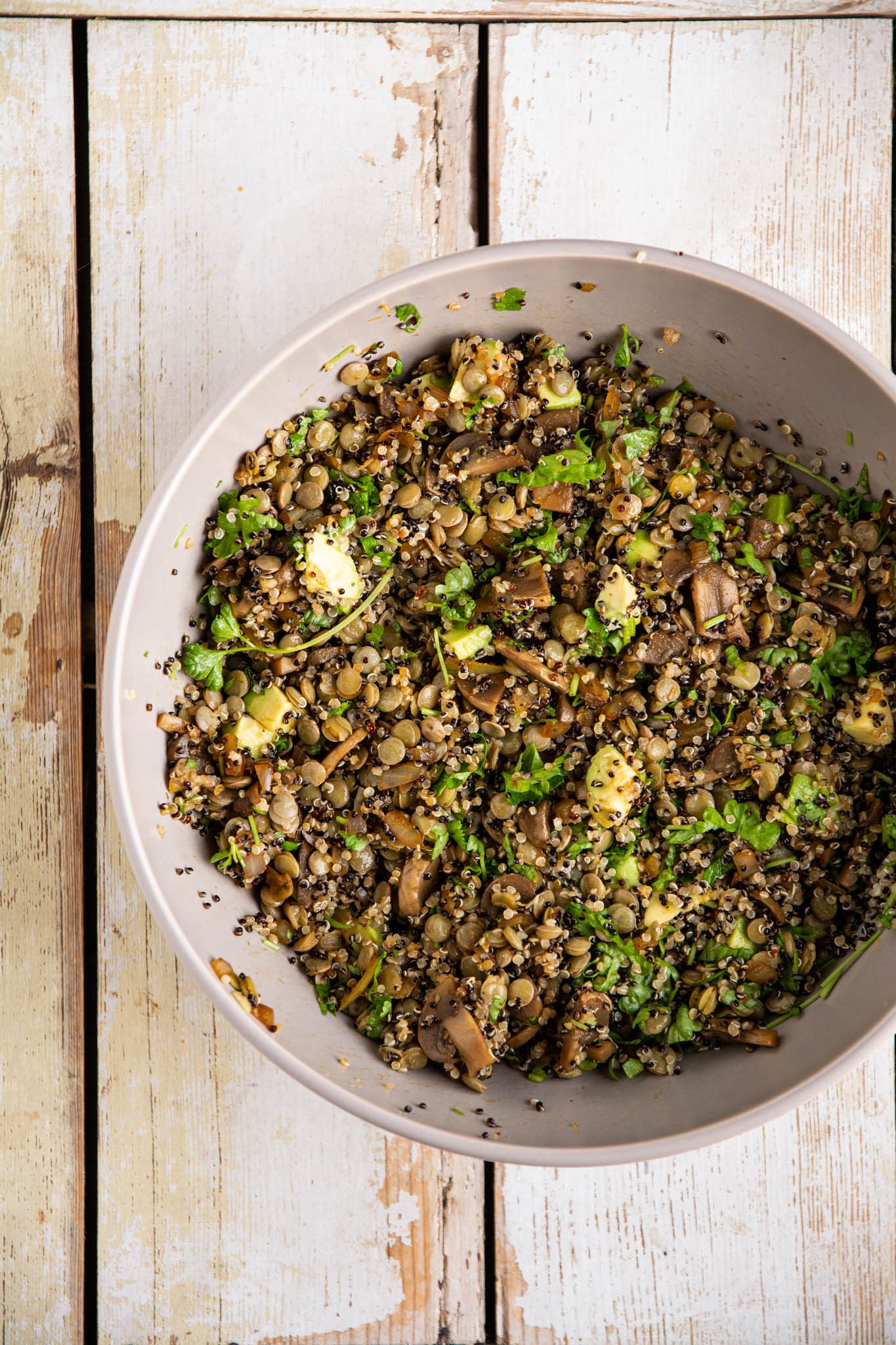 Learn how to make delicious and hearty festive vegan stuffed pumpkin with lentils, quinoa, and mushrooms. Moreover, my creamy and herby cashew-miso dressing will make this dish extra luscious.