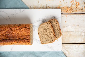 Learn how to make gluten-free sprouted bread with buckwheat and red lentils. This bread is also a no flour and no yeast recipe. Furthermore, you won't need any starter either.